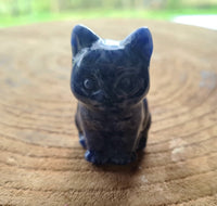 figurine chat en sodalite