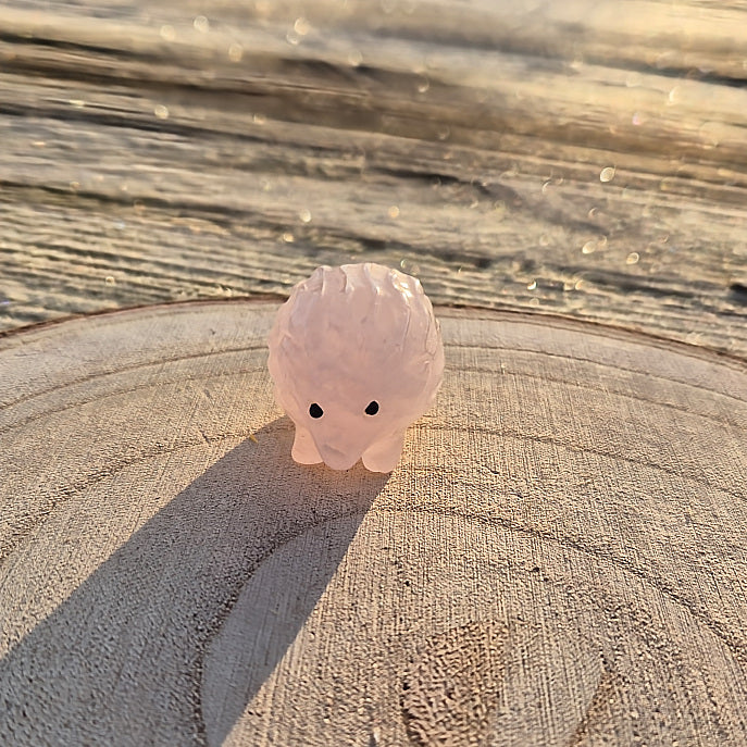 Figurine Hérisson en Quartz Rose