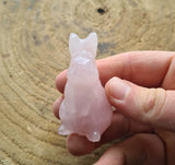 figurine lapin quartz rose