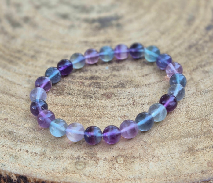 Bracelet en Fluorite Multicolore AA+ 8mm