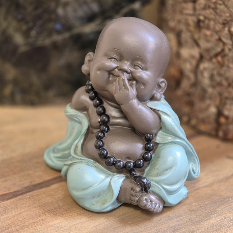 bouddha de la sagesse rieur 13cm, je ne dis pas de mal