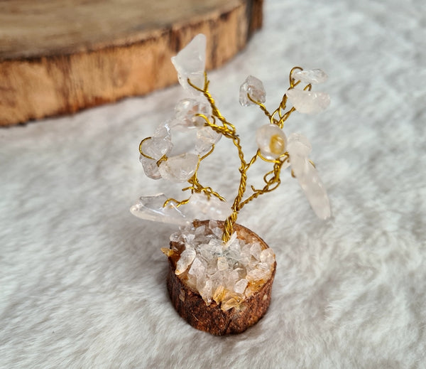 Mini arbre du bonheur cristal de roche