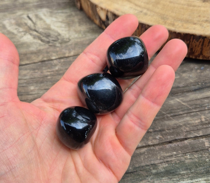 Pierre Roulée Obsidienne Noire du Mexique Qualité A