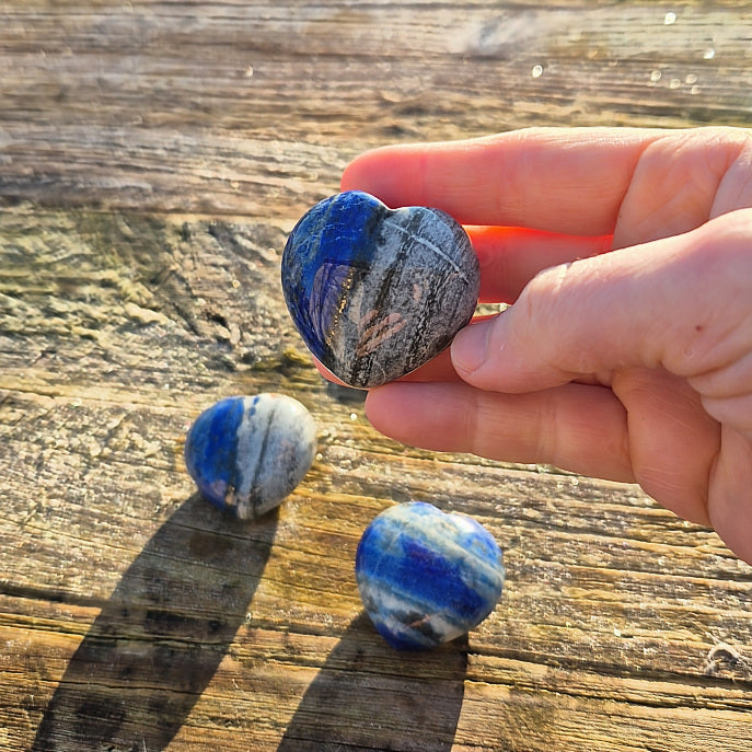 Galet Coeur en Lapis Lazuli d'Afghanistan