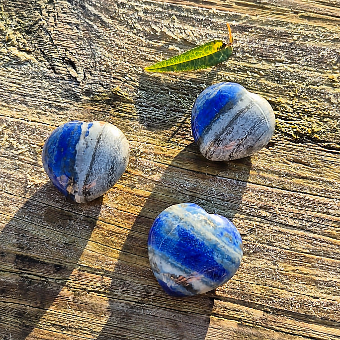 Galet Coeur en Lapis Lazuli d'Afghanistan