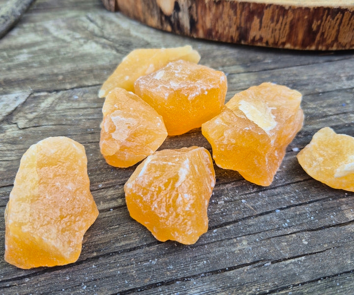 Pierre Brute Calcite Orange du Mexique Qualité A