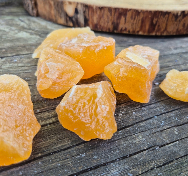 Pierre Brute Calcite Orange du Mexique Qualité A