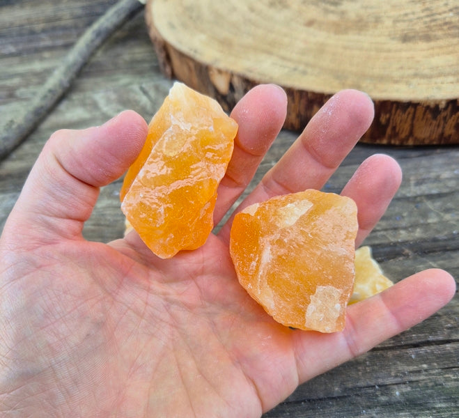 Pierre Brute Calcite Orange du Mexique Qualité A