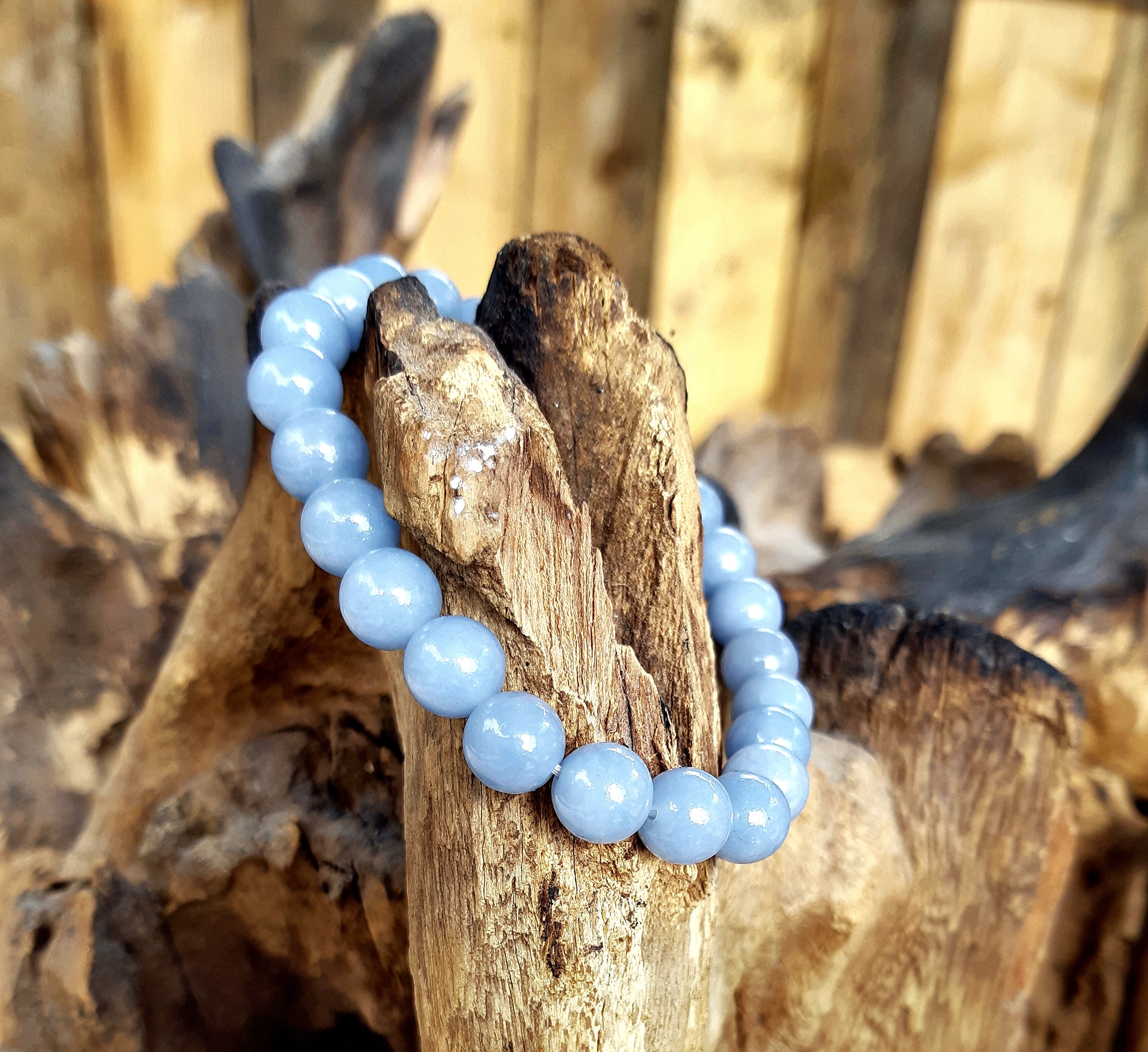 Bracelet en angélite 8mm