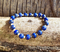 Bracelet création en lapis lazuli et perles de verre