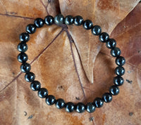 Bracelet en obsidienne dorée perles de 6mm