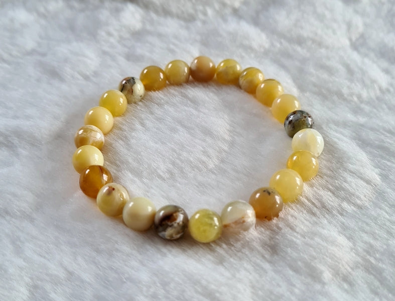 Bracelet en opale jaune 8mm