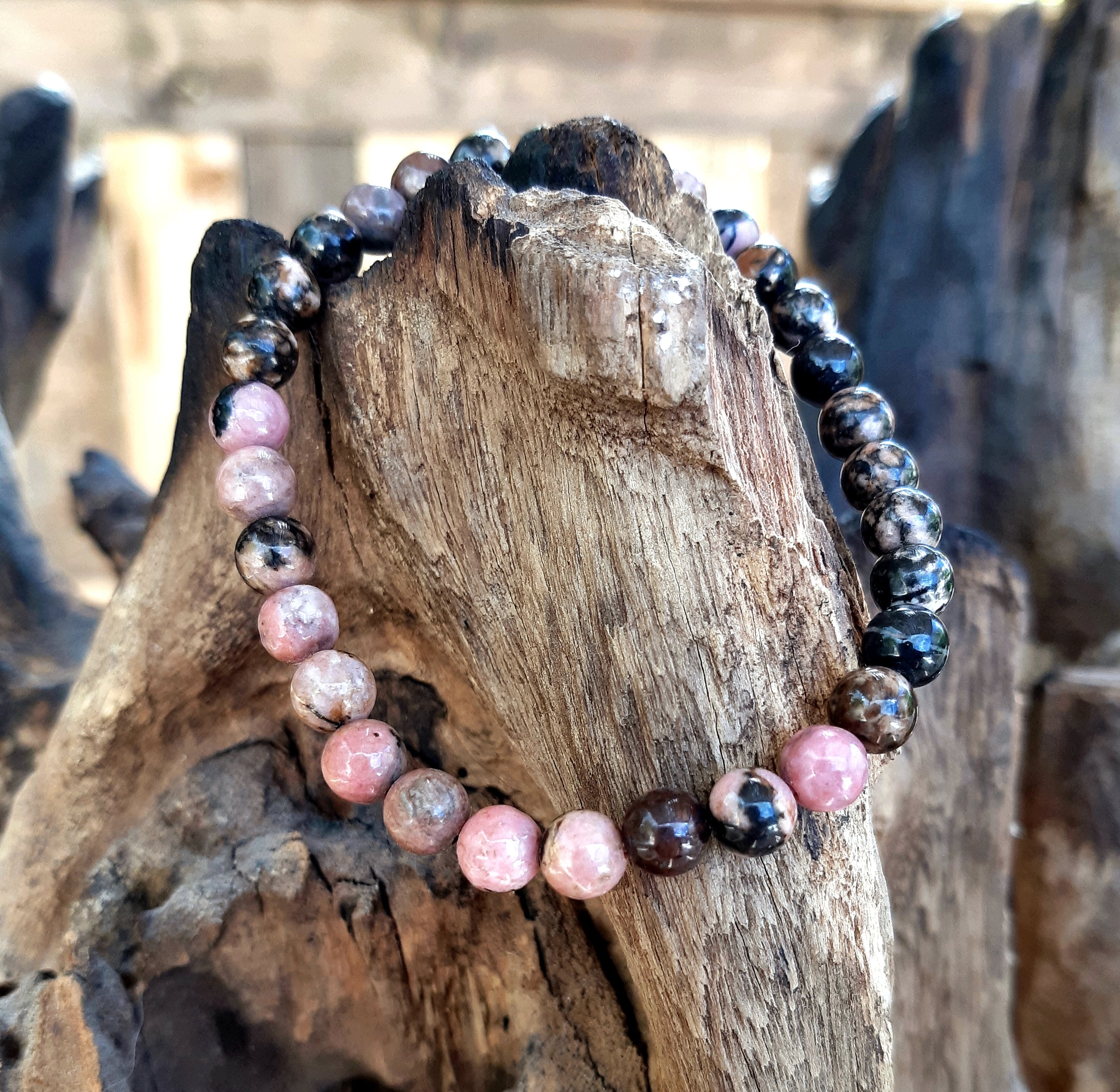 bracelet en rhodonite 6mm
