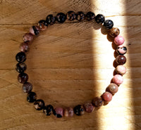 Bracelet en rhodonite de Madagascar 6mm