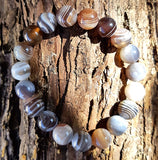 bracelet en agate du botswana perles de 10mm