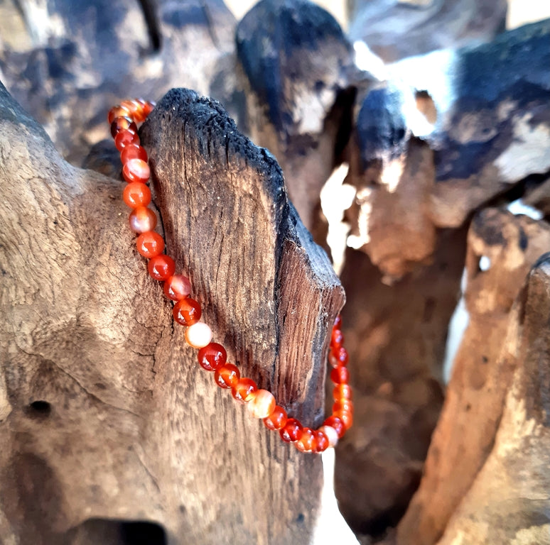 Bracelet en Cornaline perles de 4mm