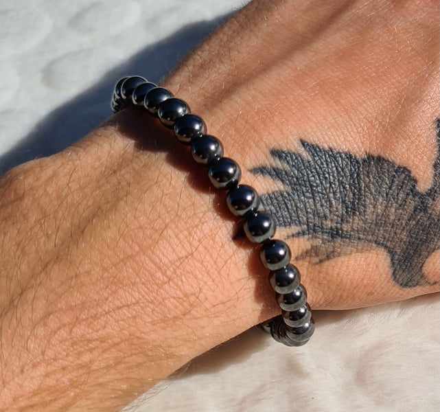 bracelet en hématite 6mm