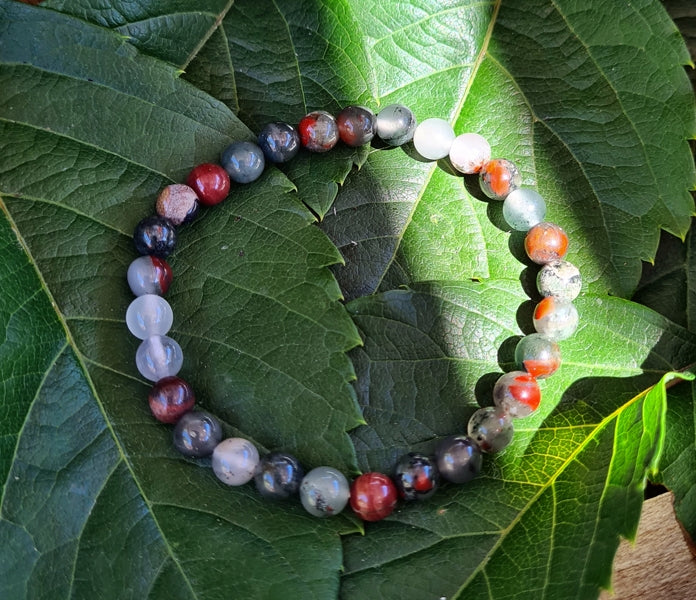 bracelet en jaspe héliotrope