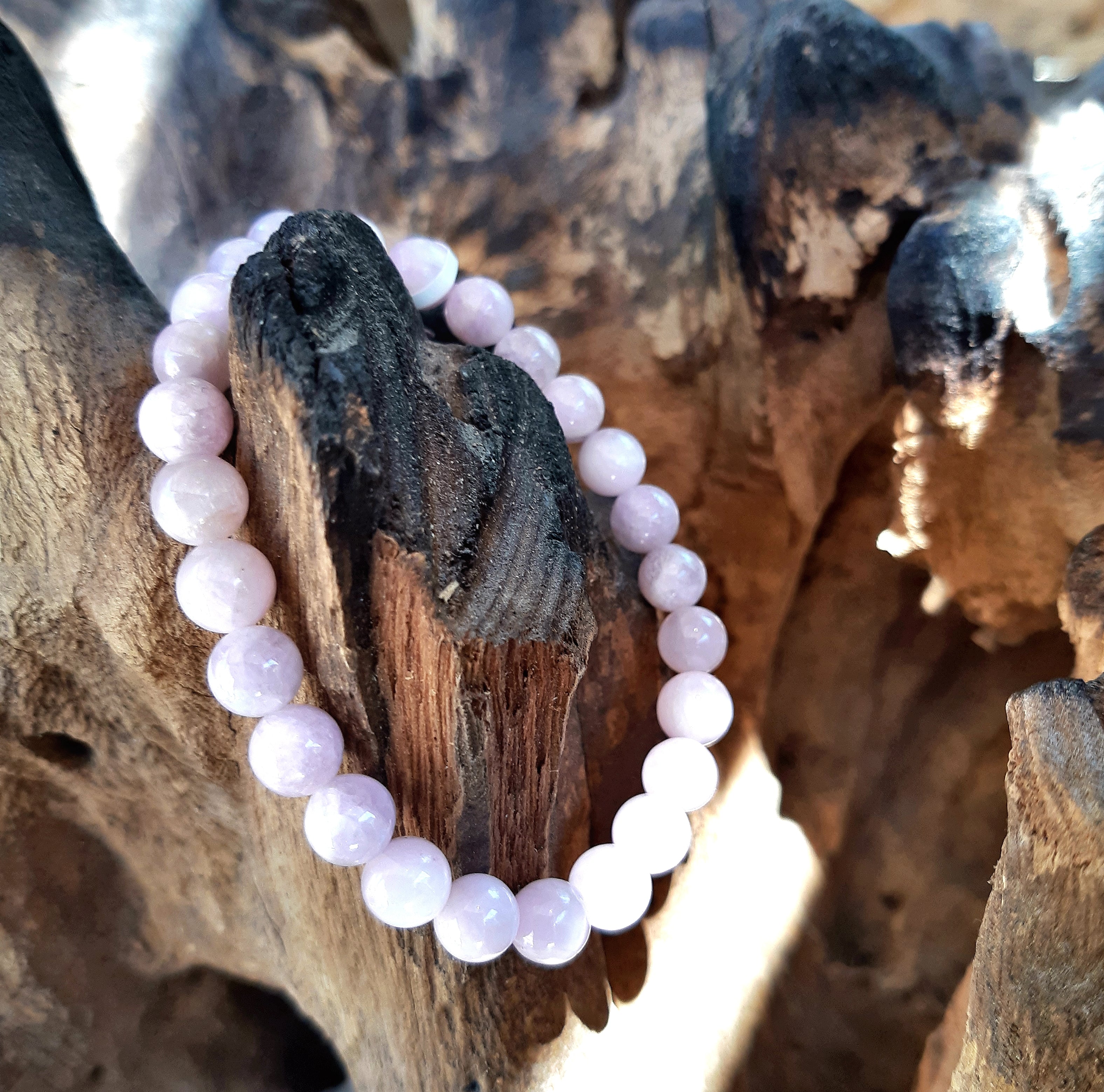 bracelet en kunzite 6mm