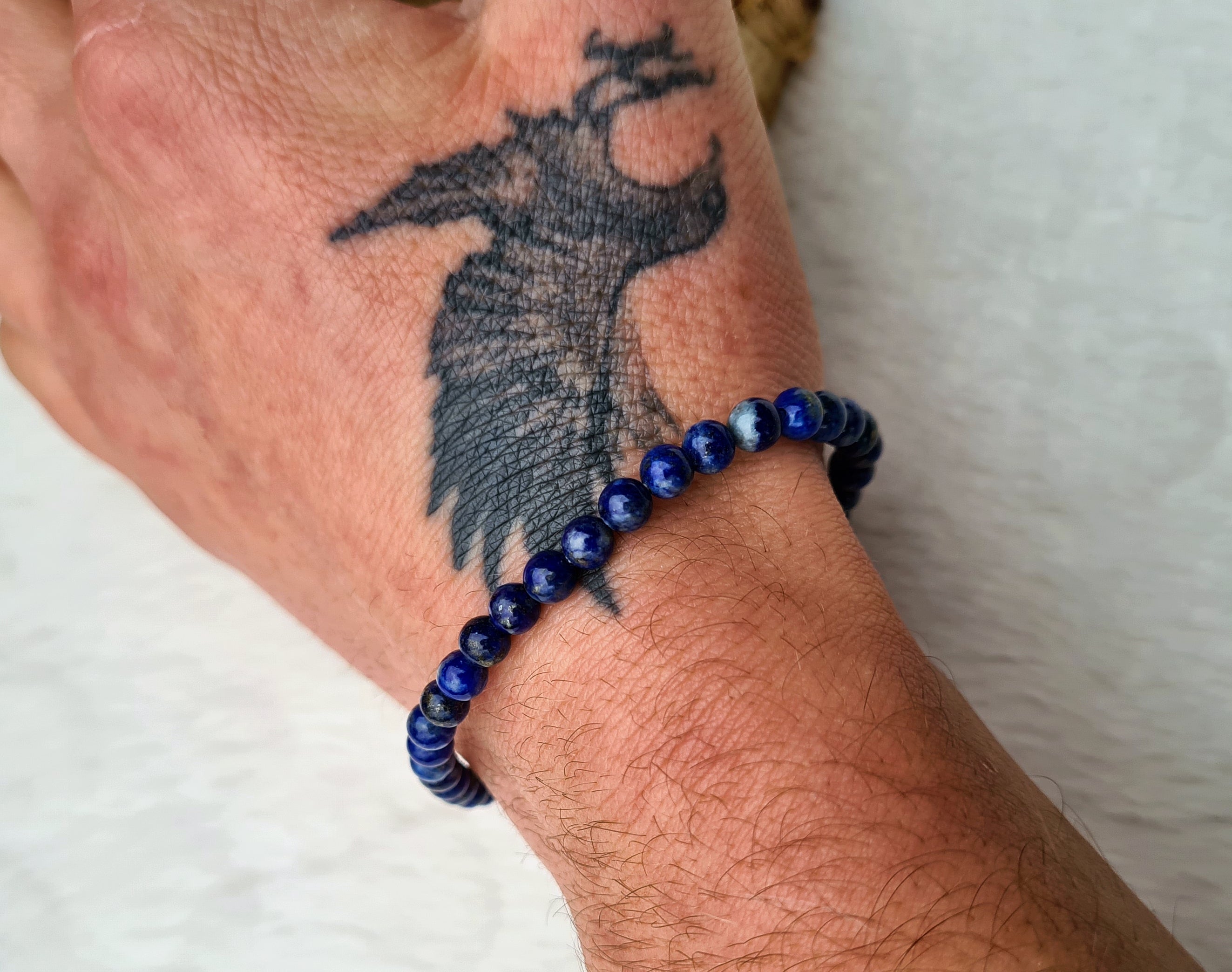 bracelet en lapis lazuli petites perles