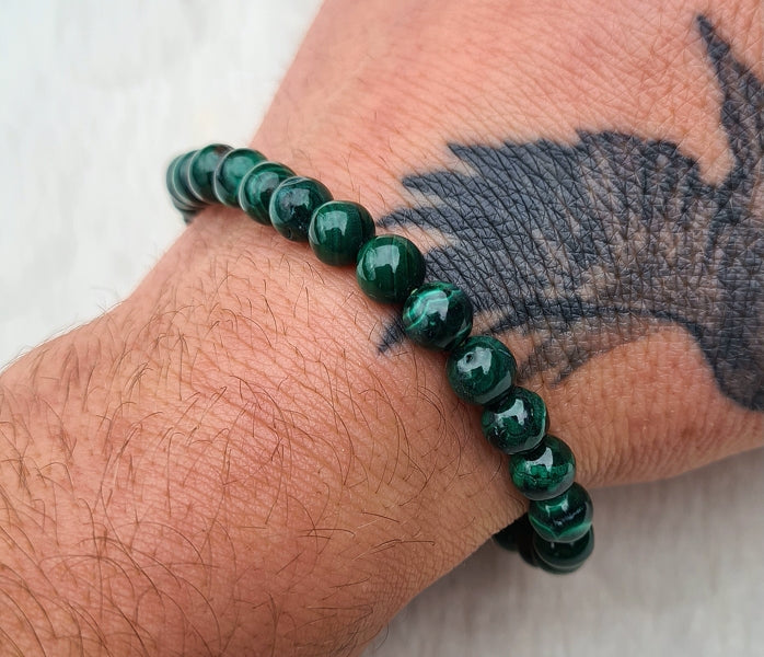 bracelet en malachite petites perles