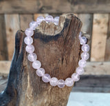 Bracelet en quartz rose perles de 8mm