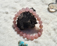 bracelet en quartz rose de madagasar 8mm