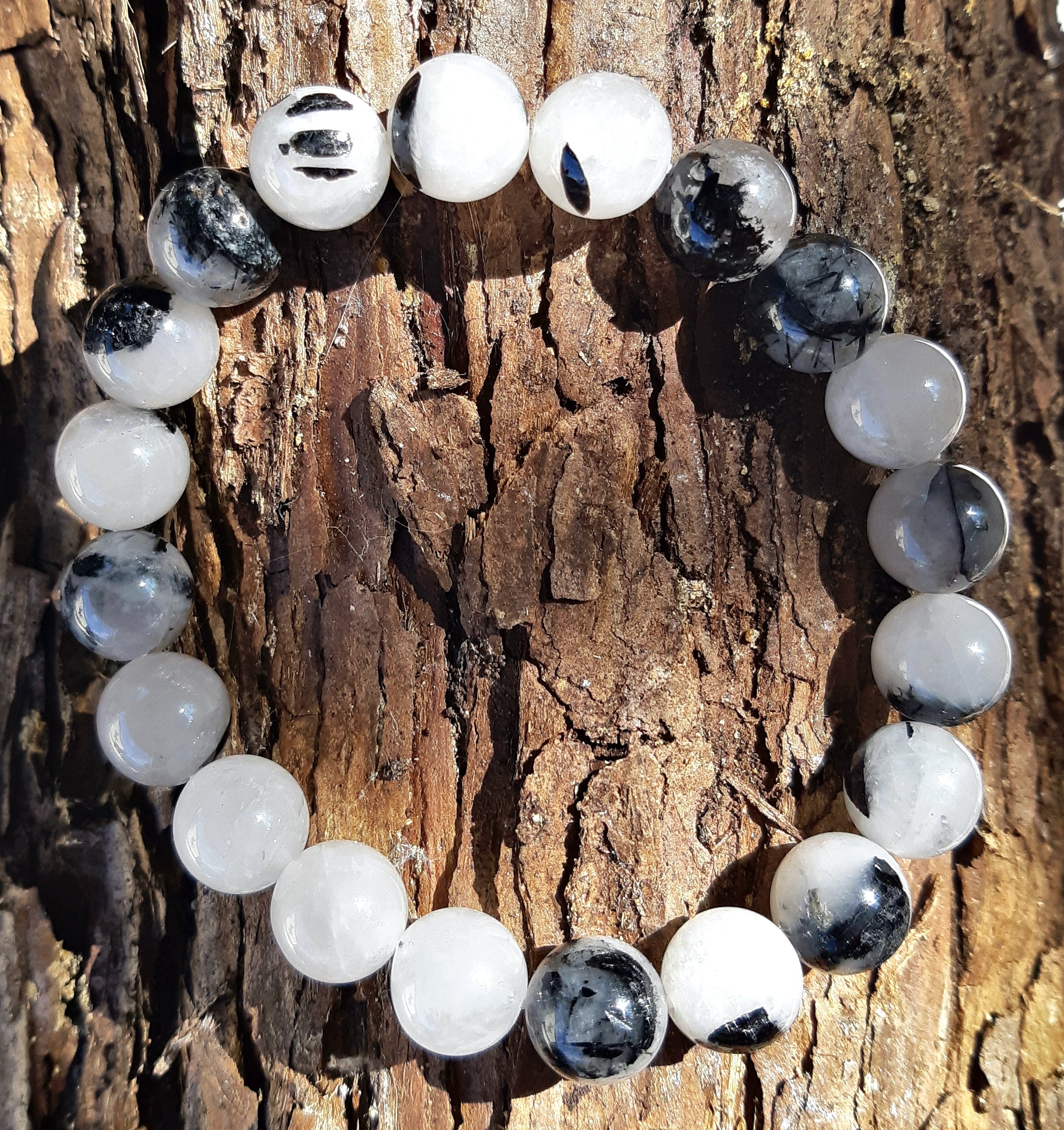 Bracelet en quartz tourmaline 10mm