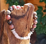 Bracelet création en rhodonite et quartz rose