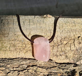 collier pierre percée quartz rose 
