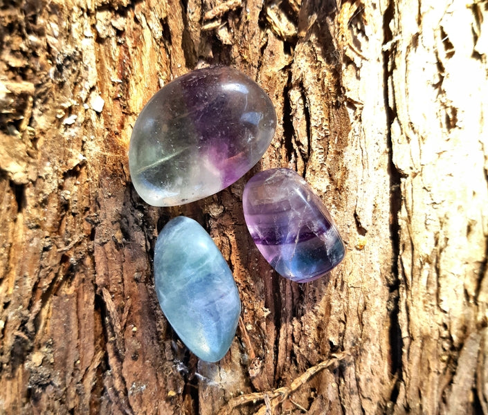pierre roulée fluorite multicolor