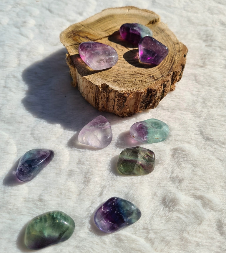 pierre roulée fluorite multicolor