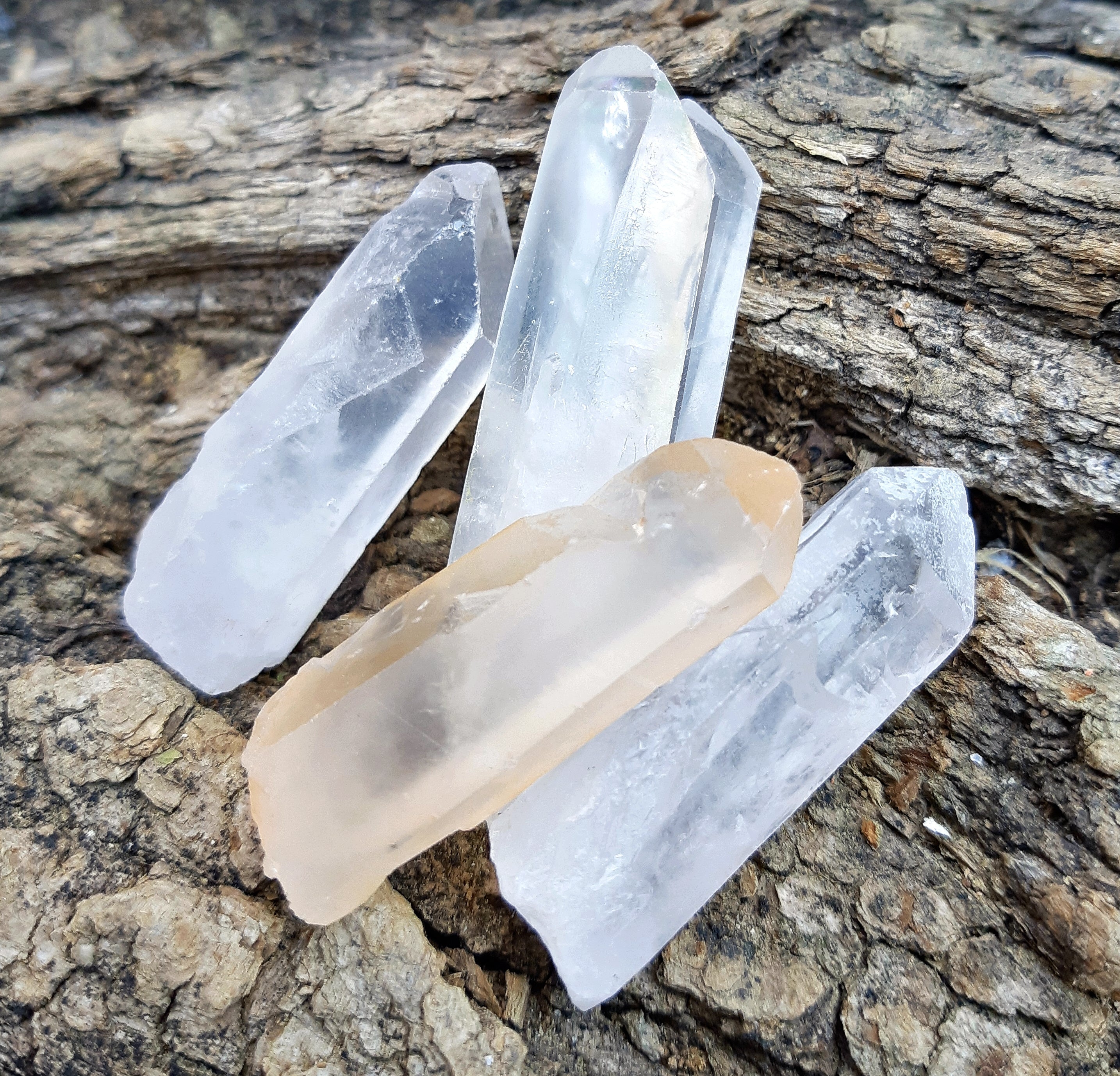 Pierre brute lot de 5 points de quartz